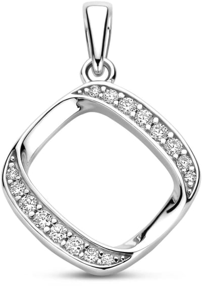 Zilveren gerhodineerde hanger zirkonia 23 mm - 1341906