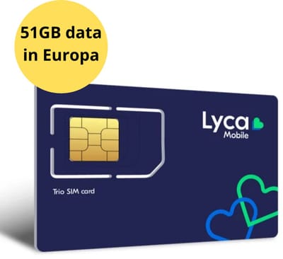 51GB databundel XXL Europa met Lyca Mobile | HOTSPOT | 30 dagen vakantie bundel XXL
