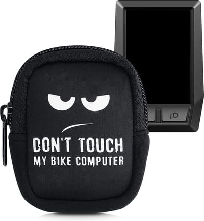 kwmobile Tas geschikt voor Bosch Kiox / Kiox 300 - Fiets GPS hoes Raak mijn fietscomputer niet aan Wit Zwart