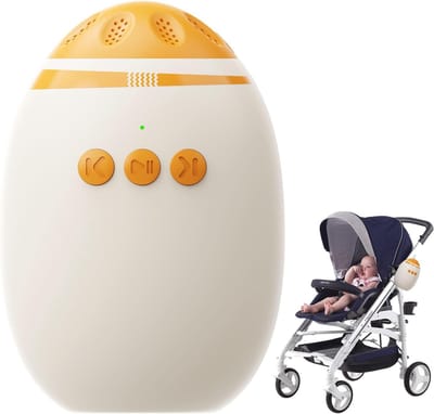 Elektrische Kinderwagen Rocker, Automatische Schommel Baby Geluidsmachine Witte Ruismachine voor Baby met 11 Geluiden en Timer van 45 Minuten, Universeel Ontwerp voor Kinderwagens en Buggy