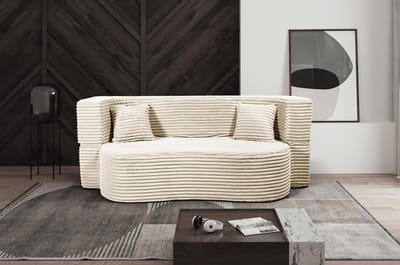 CozyCord Loveseat 2-Zits Bank | Lichtgrijs Corduroy Stof | Comfortabele Gestoffeerde Bank voor Woonkamer, Kantoor of Lounge | Duurzaam en Stevig Design Depauwwonen – Afmetingen op aanvraag – Depauw