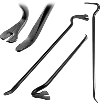 KADAX Breekijzer van staal, breekstang met klauw en breed lemmet, spijkerijzer voor sloopwerkzaamheden, robuuste koeienvoet, nagelsleuf, nageltrekker (zwart, 84 cm)