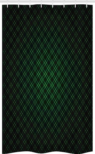 ABAKUHAUS Bosgroen Douchegordijn – 120x180 cm – groen/zwart – 12 haken