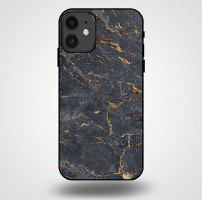 Smartphonica Telefoonhoesje voor iPhone 11 met marmer opdruk - TPU backcover case marble design - Goud Grijs geschikt voor iPhone 11