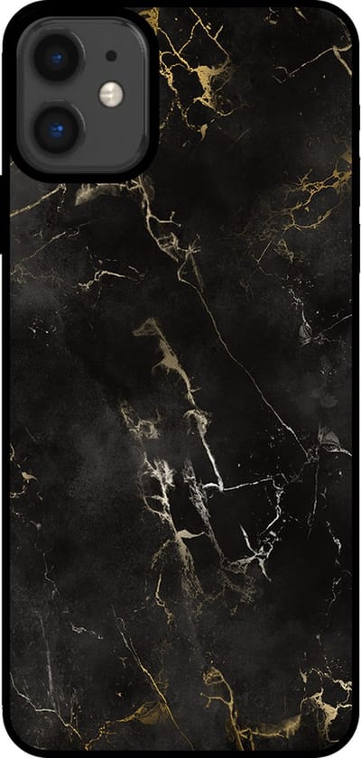 Smartphonica Telefoonhoesje voor iPhone 11 met marmer opdruk - TPU backcover case marble design - Zwart geschikt voor iPhone 11