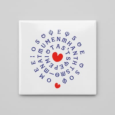 Inspirerende Quote Keramische Tegel “Soms Is Eén Hart Genoeg” – Cirkel Typografie met Hart Wanddecoratie – 15 x 15 cm