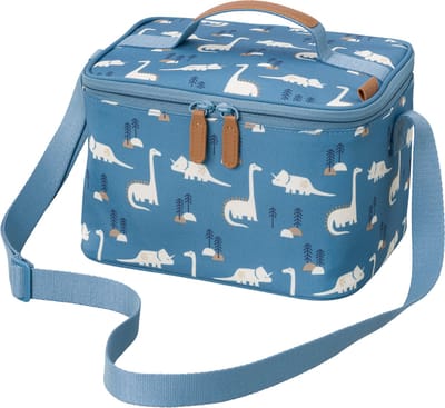 Fresk Grote Koeltas Kind 6.2 L – Lunchtas Jongens – Thermische Lunch Koeltas - Met Bestekvak - Waterafstotende Lunchtas - Blauw - Dino