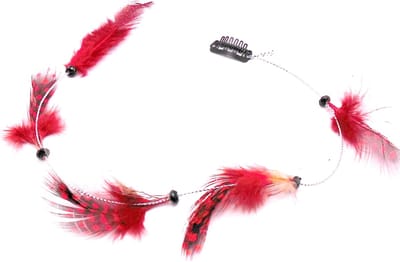 Festival/Ibiza haarclip 5 veren rood