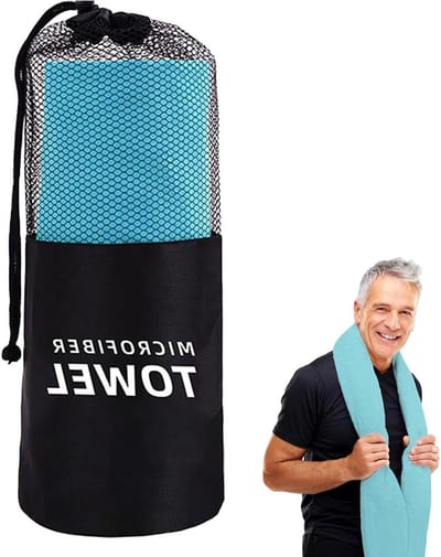 Sporthanddoek Microvezel - Sneldrogende handdoek - Sport en buiten - Hoge absorptie - 80 x 130 cm - Blauw