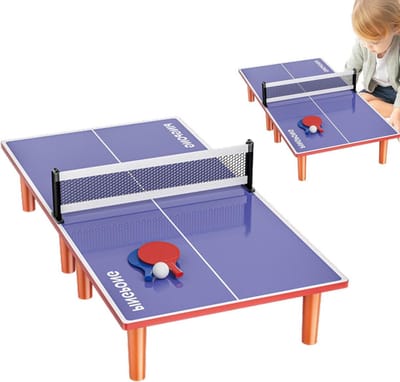 Pingpongtafel Set - Tafeltennis Tafel - Gezinsentertainment Binnen - Inklapbaar Ontwerp - 60 cm - Zwart