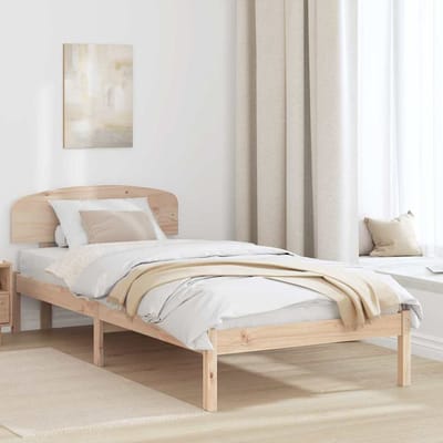 vidaXL - Bedframe - met - hoofdeinde - Naturel - 100 - x - 200 - cm - Massief - grenenhout