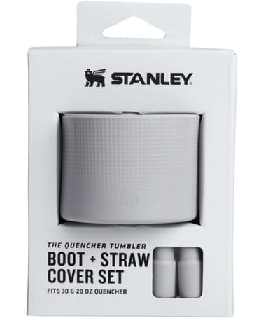 Stanley Quencher Boot + 2 Straw Cover Caps (Ash) – Siliconen Beschermhoes & Rietjesdop Set voor Stanley 0.59L & .89L Quencher – Anti-Slip Bekerbeschermer