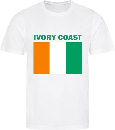 Ivoorkust - Ivory Coast - T-shirt Wit - Voetbalshirt - Maat: S - Landen shirts