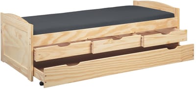 Juniorbed eenpersoonsbed Marinella grenen bed met laden