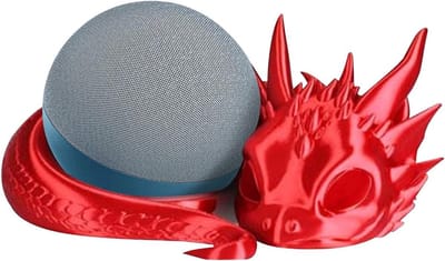 Luidsprekerstandaard Draak - Houder Basis - Huisdecoratie - 3D Print Ontwerp - 20.5 x 19.1 x 9.4 cm - Rood