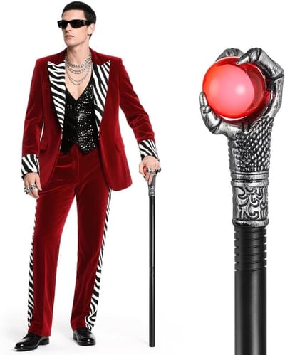 Halloween Claw Ball Stok voor Kinderen en Volwassenen - Koninklijke Scepter voor Verkleedpartijen en Theatervoorstellingen (78CM, Rode Klauwbal)
