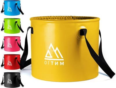 Opvouwbare Emmer 15L-20L van Robuust Tarpaulin Materiaal - Camping Afwasbak, Wastafel, Geel