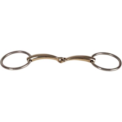 Mors 2 ringen enkel gebroken voor paard in koper Velari 14mm