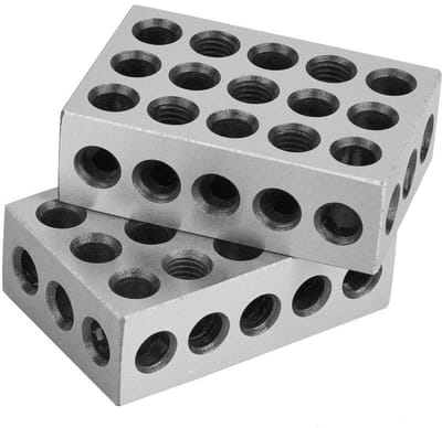 Dailygoody - Geharde Stalen Blokken - Montage Accessoires - 25 x 50 x 75 mm - 2 Stuks - Lay-out en Inspectiewerkzaamheden - Gelegeerd staal - Geschikt...