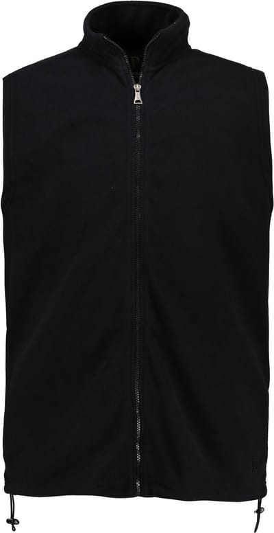 JP 1880 - Heren - Fleece vest outdoor opstaande kraag - Zwart - Maat 8XL