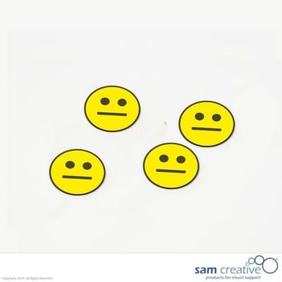 Sam Creative Whiteboard Magneten - Emoticon- Smiley - 30 mm - Geel - 25 stuks