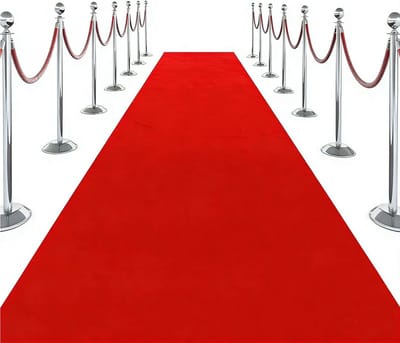 Rode Loper - Evenemententapijt Ontvangsttapijt - Feestelijke Entree Creëren - Inclusief Plakband - 100 x 500 cm - Rood