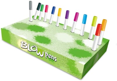 Lobbes blaaspennen set dieren met pompje en sjablonen voor kinderen.