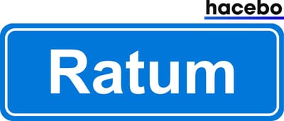 Hacebo - Plaatsnaam Sticker - 29x10 CM - Ratum sticker - Verkeersborden sticker - grappige cadeaus - Ratum