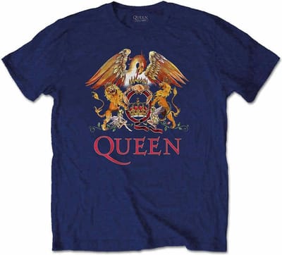 Queen - Classic Crest Kinder T-shirt - Kids tm 4 jaar - Blauw