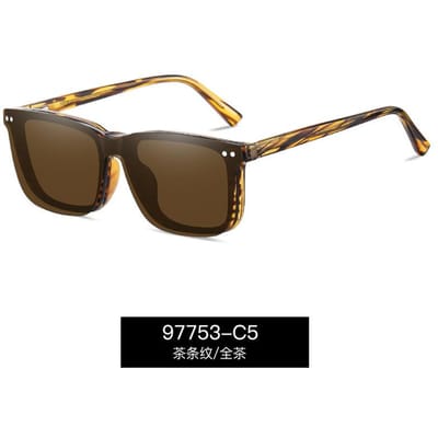 NIEUW Magnetische Clip-on Optische Myopie Bril TR90 Anti-Glare Rijden Zonnebril Zwarte Tinten Op Maat Sterkte Myopia-3