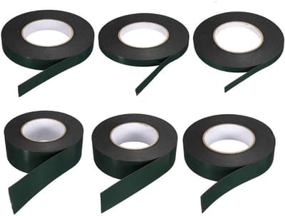 Dubbelzijdige Schuimtape, 6 Stuks Waterdichte Montage Tape Rol voor Auto, Nummerplaten en Trim, Zwart 1mm x 35mm x 10m, Sterke Hechting en Duurzaam Gebruik