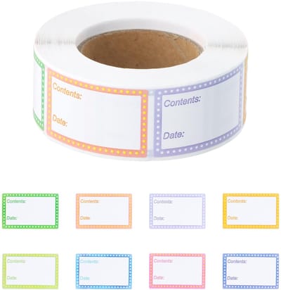Dailygoods - 500 stuks diepvriesetiketten, gepersonaliseerde zelfklevende etiketten, 40 x 25 mm, oliebestendig, zelfklevende etiketten voor jam, etiketten voor voedseldatum, thuis, school, kantoor (B)