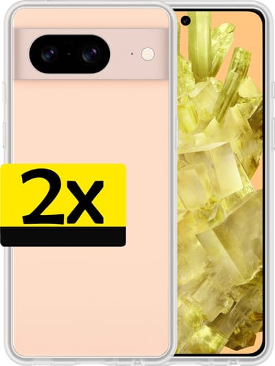 Hoesje - 2 Stuks - Geschikt voor Google Pixel 8 - Sterk & Shockproof - Case Siliconen - Back Cover - Telefoon Hoes - Telefoonhoesjes - Transparant