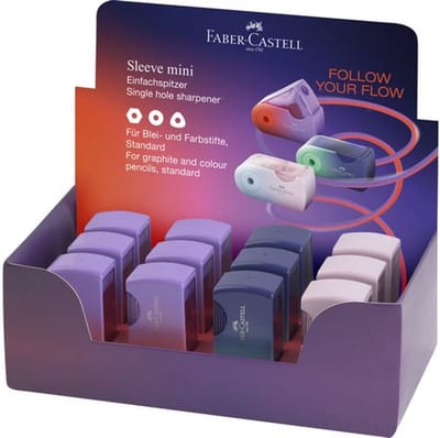 Puntenslijper Faber Castell sleeve mini enkel Flow Edition display 12 stuks