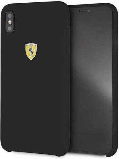 Ferrari Silicone Back Case - Geschikt voor Apple iPhone XS Max (6.5") - Zwart