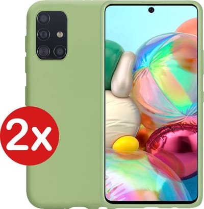 Hoesje - 2 Stuks - Geschikt voor Samsung Galaxy A71 - Sterk & Shockproof - Telefoonhoes - Back Cover - Case Siliconen - Telefoon Hoes - Groen
