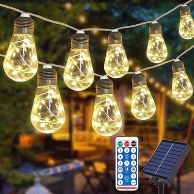 Buitensnoer met 16 Gloeilampen - 8,3 m - Vintage Henneptouw - Waterdicht - Feestlichtketting voor Tuin en Terras