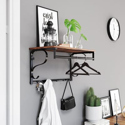 Bobbel Home - 3-in-1 Wandkapstok met vijf haken- 60 x 30 x 31,7