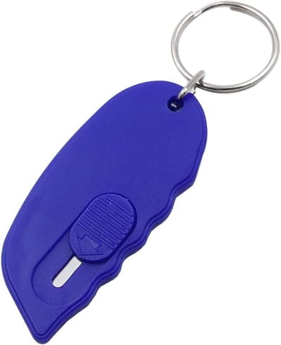 Compacte Doosopener met Veiligheidsmes - Mini Snijmes voor Verpakkingen en Brieven - 1 stuk Blauw
