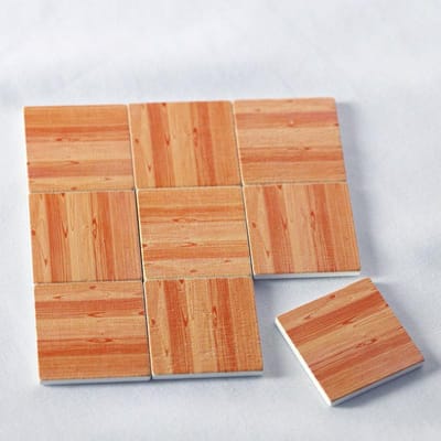 9 stuks/set Miniatuur Poppenhuis Accessoires Poppenhuis Vloer Massief Houten Vloertegels Mini Doe-het-zelf Poppenhuis Accessoires 1:12 Schaal
