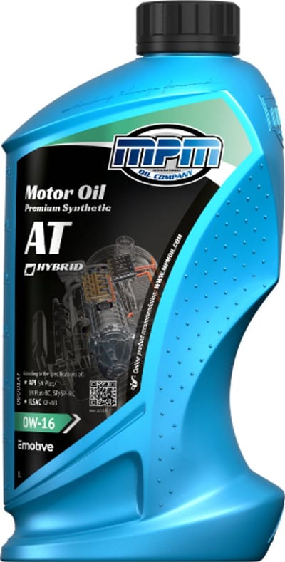 MPM Motorolie 0w16 voor hybride auto's - 1 liter