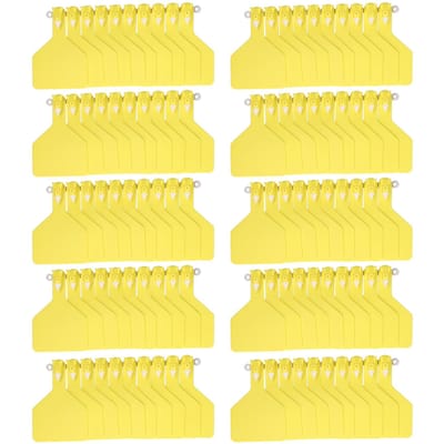 100 Stuks Plastic Geïntegreerde Oormerk Kit Veehouderij Oormerk Tag voor Koe Rundvee Identificatie yellow