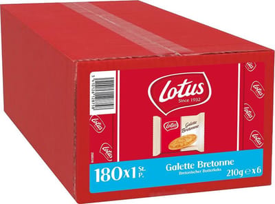 Lotus horeca koekjesdoos - Galette Bretonne - 180 stuks - 1260 gram