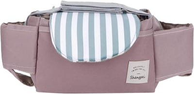 Kinderwagen Organizer - Baby Tas - Onderweg Spullen - Geïsoleerde Bekerhouder - Universeel - Zwart
