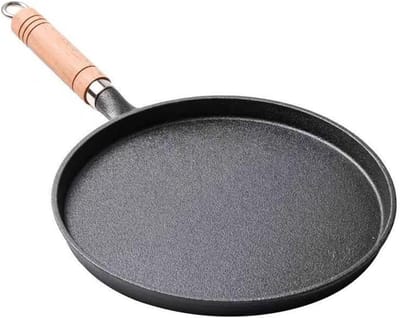 Gietijzeren pan - Koekenpan - Pannenkoeken maken - Verdikt materiaal - 20 cm - Zwart
