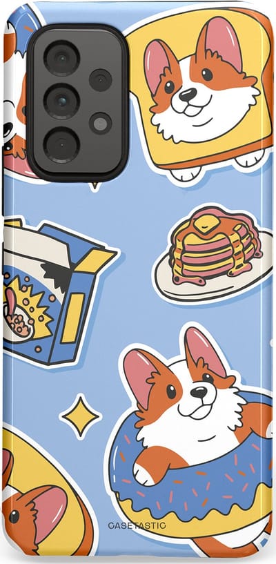 Casetastic Hoesje Geschikt voor Samsung A53 - Stijlvolle Beschermende Duo-layer Case - Hondenfeest Ontbijt