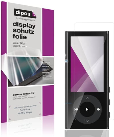 dipos – 4x Beschermfolie geschikt voor PlayerPure A9 MP3-Player | Krasbestendige & heldere Screenprotector Ultra-Thin