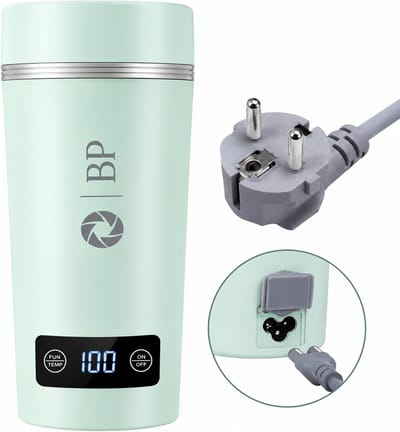 BP® Draagbare Waterkoker - Mini Waterkoker - Kleine Waterkoker - Reis Waterkoker - Camping Waterkoker - Met Temperatuurregeling - Roestvrij Staal - Groen