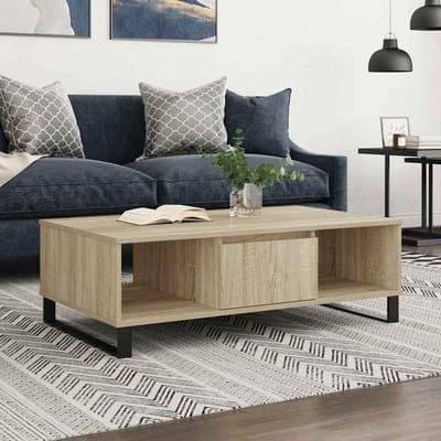 vidaXL - Salontafel - 104x60x35 - cm - bewerkt - hout - sonoma - eikenkleurig
