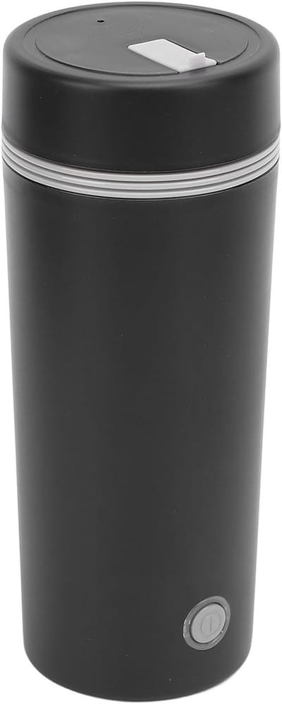 Draagbare Elektrische Waterkoker in Mat Zwart (350ml) met 304 RVS Binnenkant en Eén-Knop Bediening – Compacte Reiswaterkoker voor Onderweg